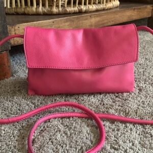 Free people pink leather crossbody.